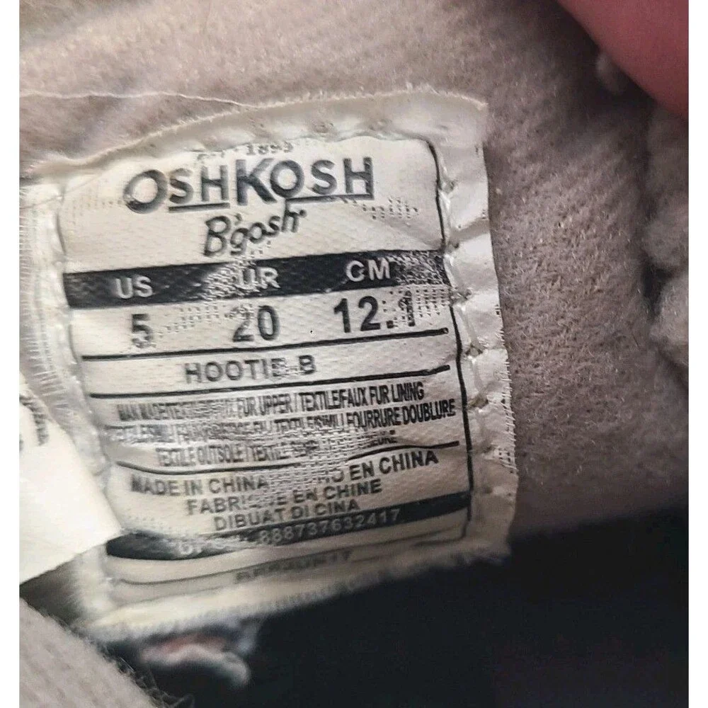 Oshkosh B’gosh Boys Snow Winter Boots Size 5 M Side Zipper Closure